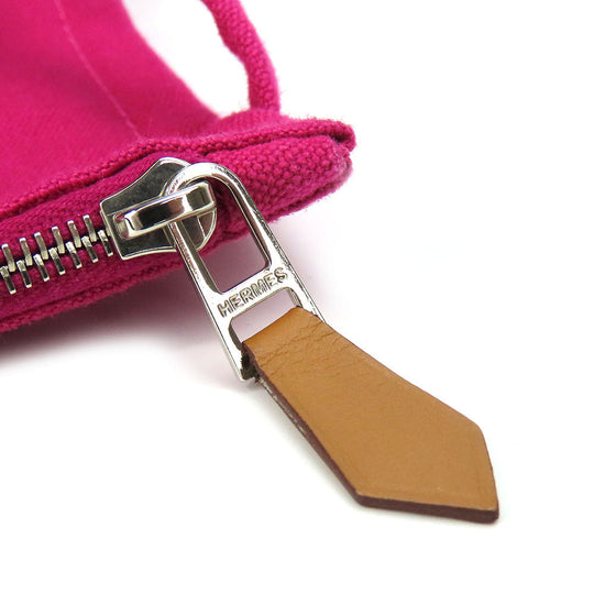 HERMES Tote Bag canvas pink Panier de Plage MM Women Used Authentic