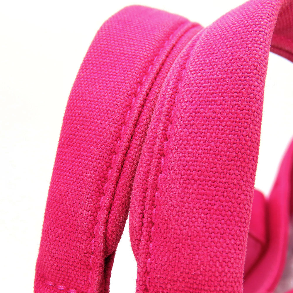 HERMES Tote Bag canvas pink Panier de Plage MM Women Used Authentic