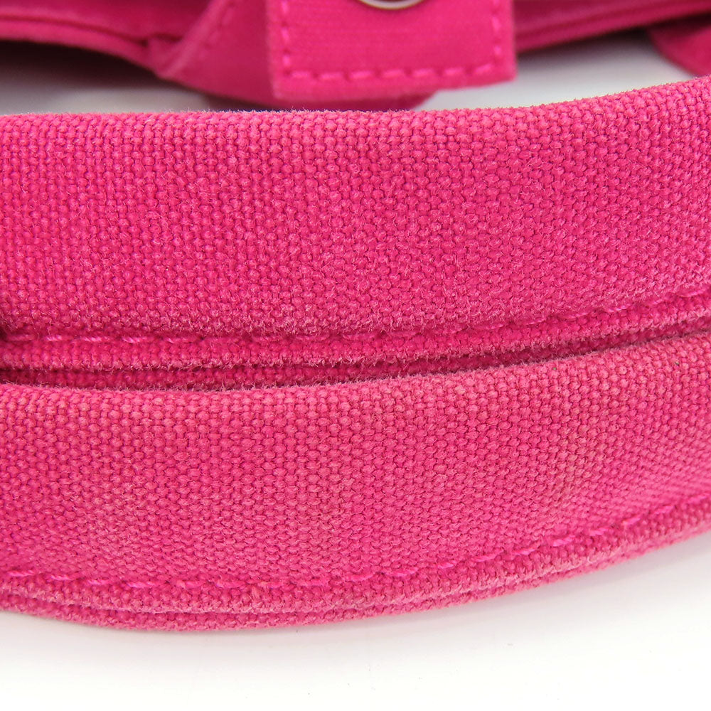 HERMES Tote Bag canvas pink Panier de Plage MM Women Used Authentic
