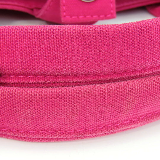 HERMES Tote Bag canvas pink Panier de Plage MM Women Used Authentic