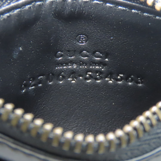 GUCCI Coin case 627064 leather black GG Marmont Women Used Authentic