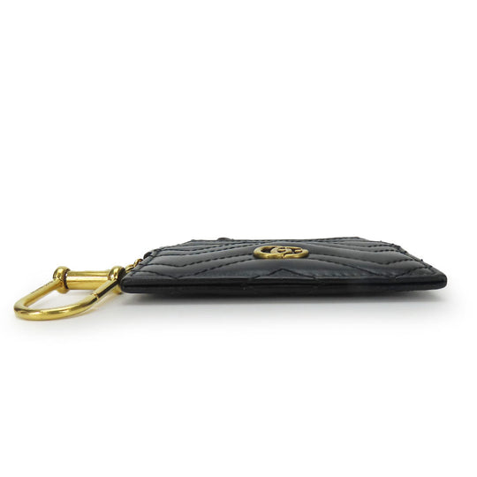 GUCCI Coin case 627064 leather black GG Marmont Women Used Authentic