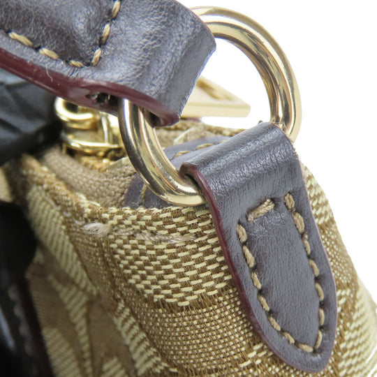 COACH Shoulder Bag F57830 Canvas, Leather Brown Signature Mini Kelsey Satchel Women Used Authentic