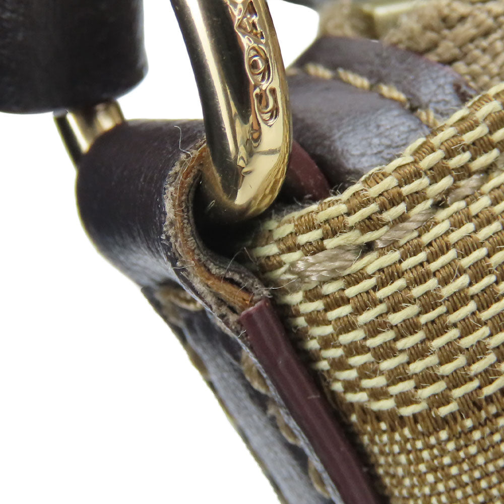 COACH Shoulder Bag F57830 Canvas, Leather Brown Signature Mini Kelsey Satchel Women Used Authentic