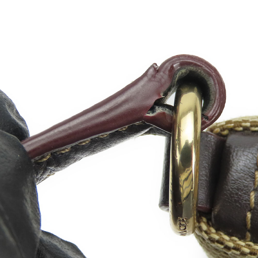 COACH Shoulder Bag F57830 Canvas, Leather Brown Signature Mini Kelsey Satchel Women Used Authentic