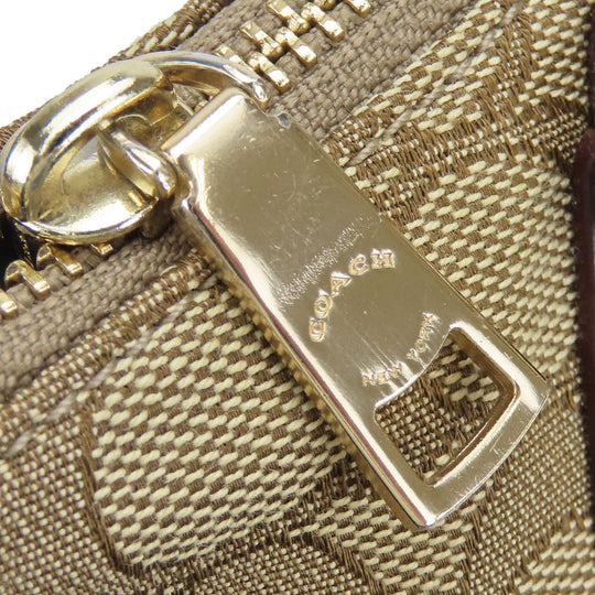 COACH Shoulder Bag F57830 Canvas, Leather Brown Signature Mini Kelsey Satchel Women Used Authentic