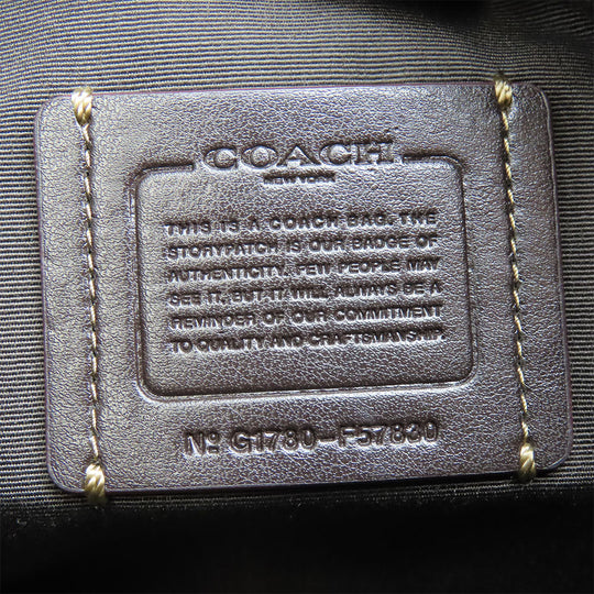 COACH Shoulder Bag F57830 Canvas, Leather Brown Signature Mini Kelsey Satchel Women Used Authentic