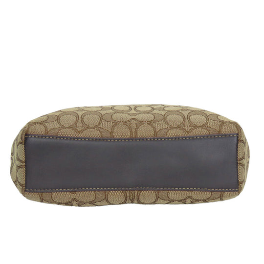 COACH Shoulder Bag F57830 Canvas, Leather Brown Signature Mini Kelsey Satchel Women Used Authentic