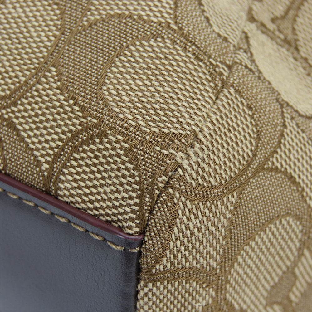 COACH Shoulder Bag F57830 Canvas, Leather Brown Signature Mini Kelsey Satchel Women Used Authentic