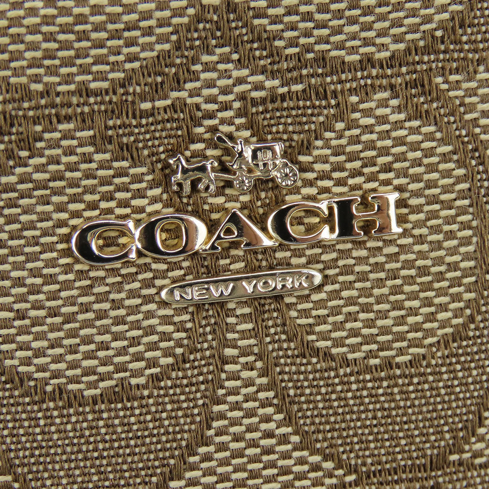 COACH Shoulder Bag F57830 Canvas, Leather Brown Signature Mini Kelsey Satchel Women Used Authentic