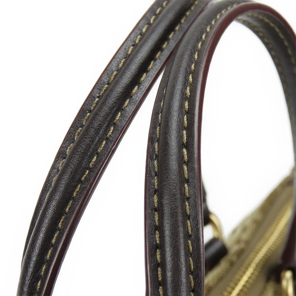 COACH Shoulder Bag F57830 Canvas, Leather Brown Signature Mini Kelsey Satchel Women Used Authentic