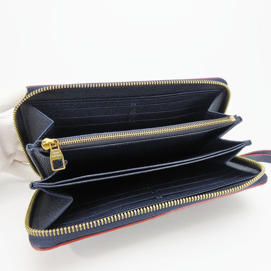 LOUIS VUITTON Long Wallet Purse M62121 Monogram Ann Platt Marine Rouge Zippy wallet Women Used Authentic