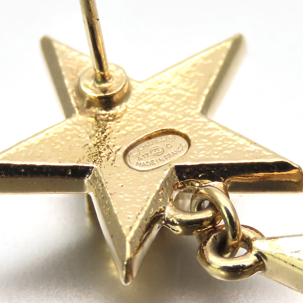 CHANEL Pierce metal gold COCO Mark Triple star Women Used Authentic