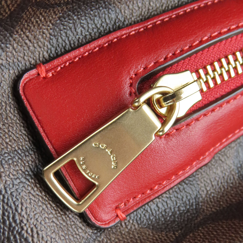 COACH Shoulder Bag C6232 Red Women Used Authentic