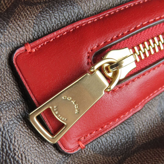 COACH Shoulder Bag C6232 Red Women Used Authentic