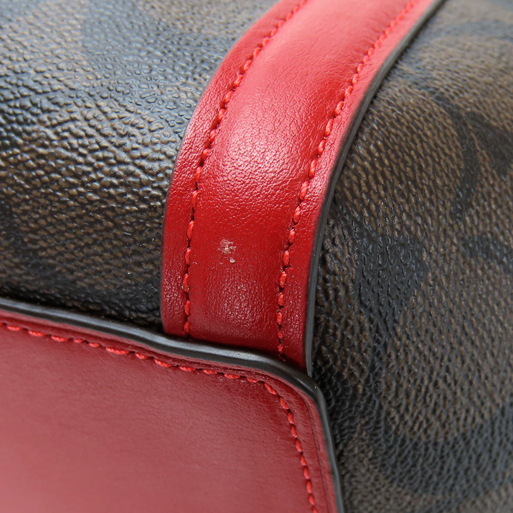 COACH Shoulder Bag C6232 Red Women Used Authentic