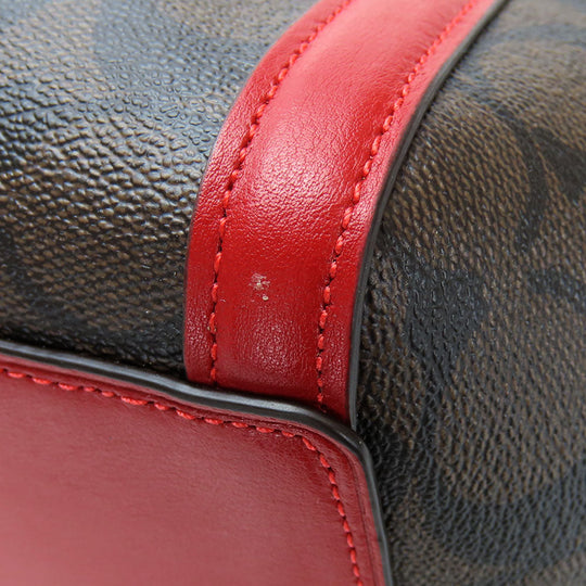 COACH Shoulder Bag C6232 Red Women Used Authentic