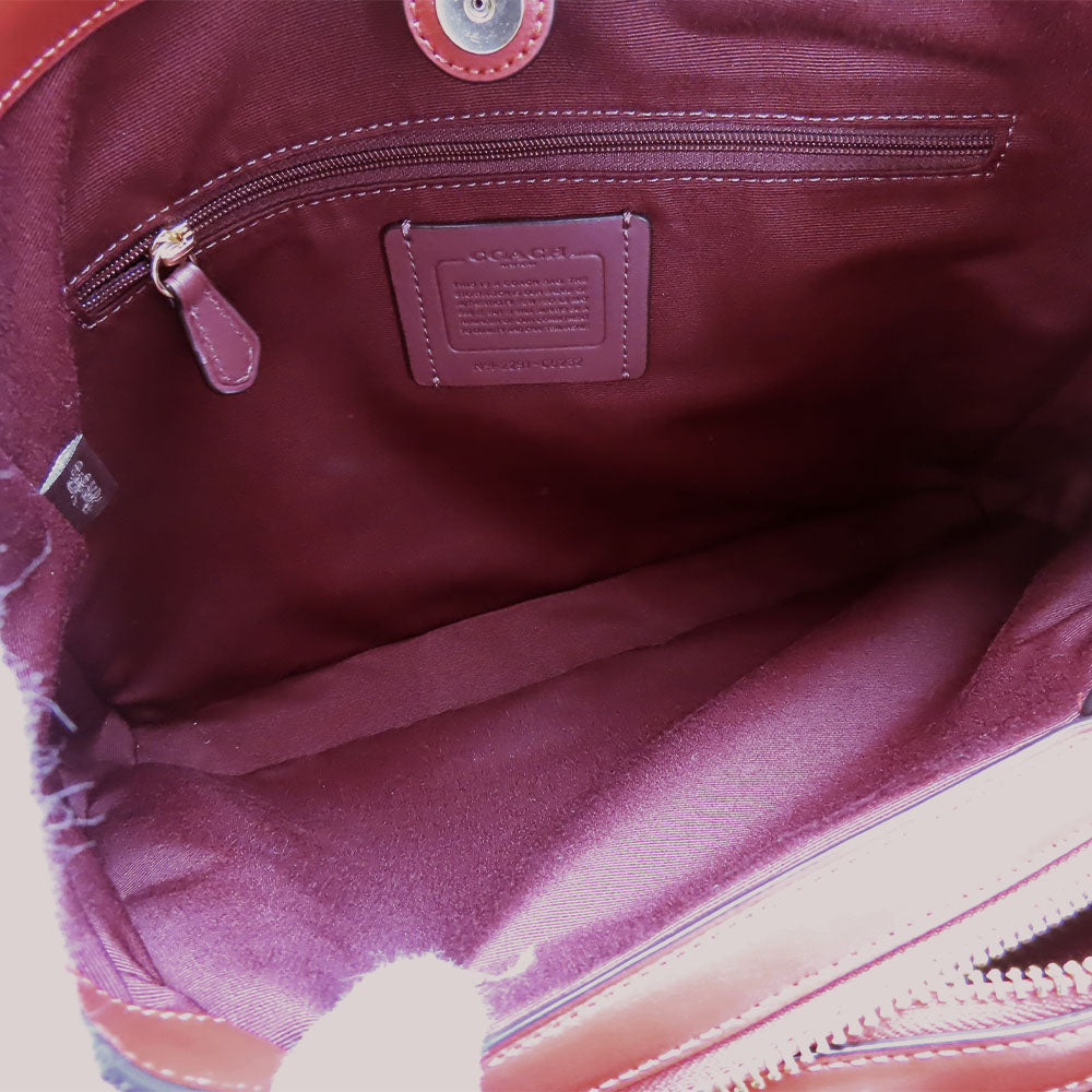 COACH Shoulder Bag C6232 Red Women Used Authentic