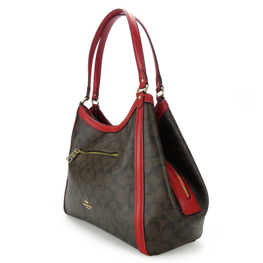 COACH Shoulder Bag C6232 Red Women Used Authentic