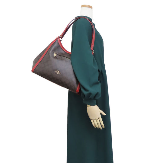 COACH Shoulder Bag C6232 Red Women Used Authentic