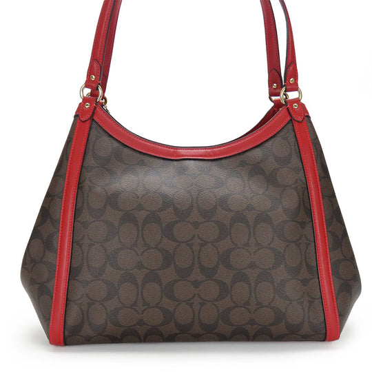 COACH Shoulder Bag C6232 Red Women Used Authentic