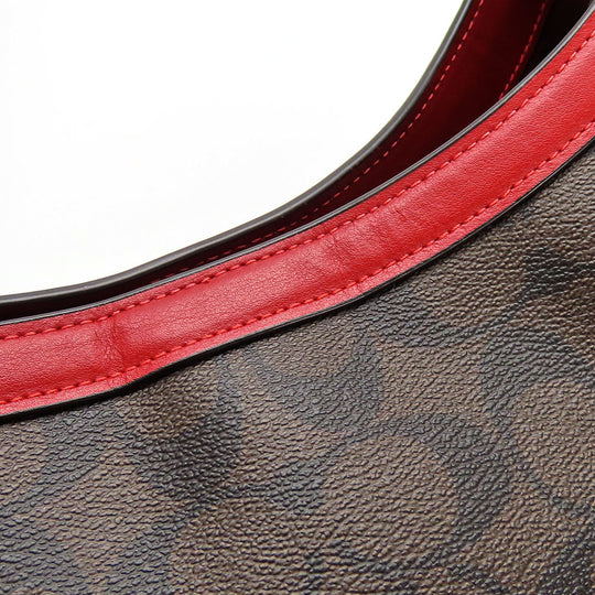 COACH Shoulder Bag C6232 Red Women Used Authentic