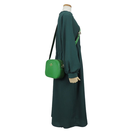 COACH Shoulder Bag CA207 leather green Camera bag Jamie Women Used Authentic