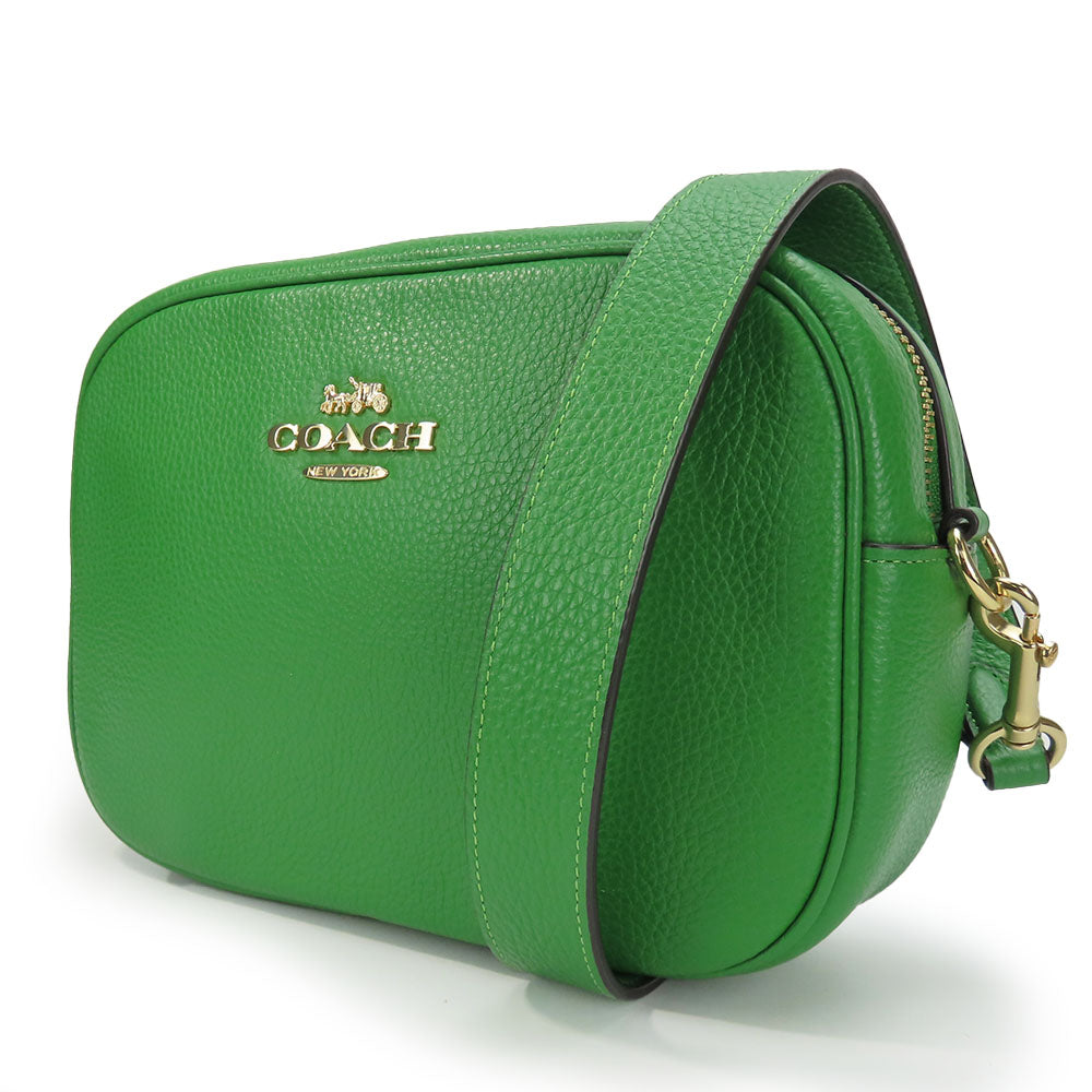 COACH Shoulder Bag CA207 leather green Camera bag Jamie Women Used Authentic