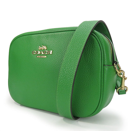 COACH Shoulder Bag CA207 leather green Camera bag Jamie Women Used Authentic