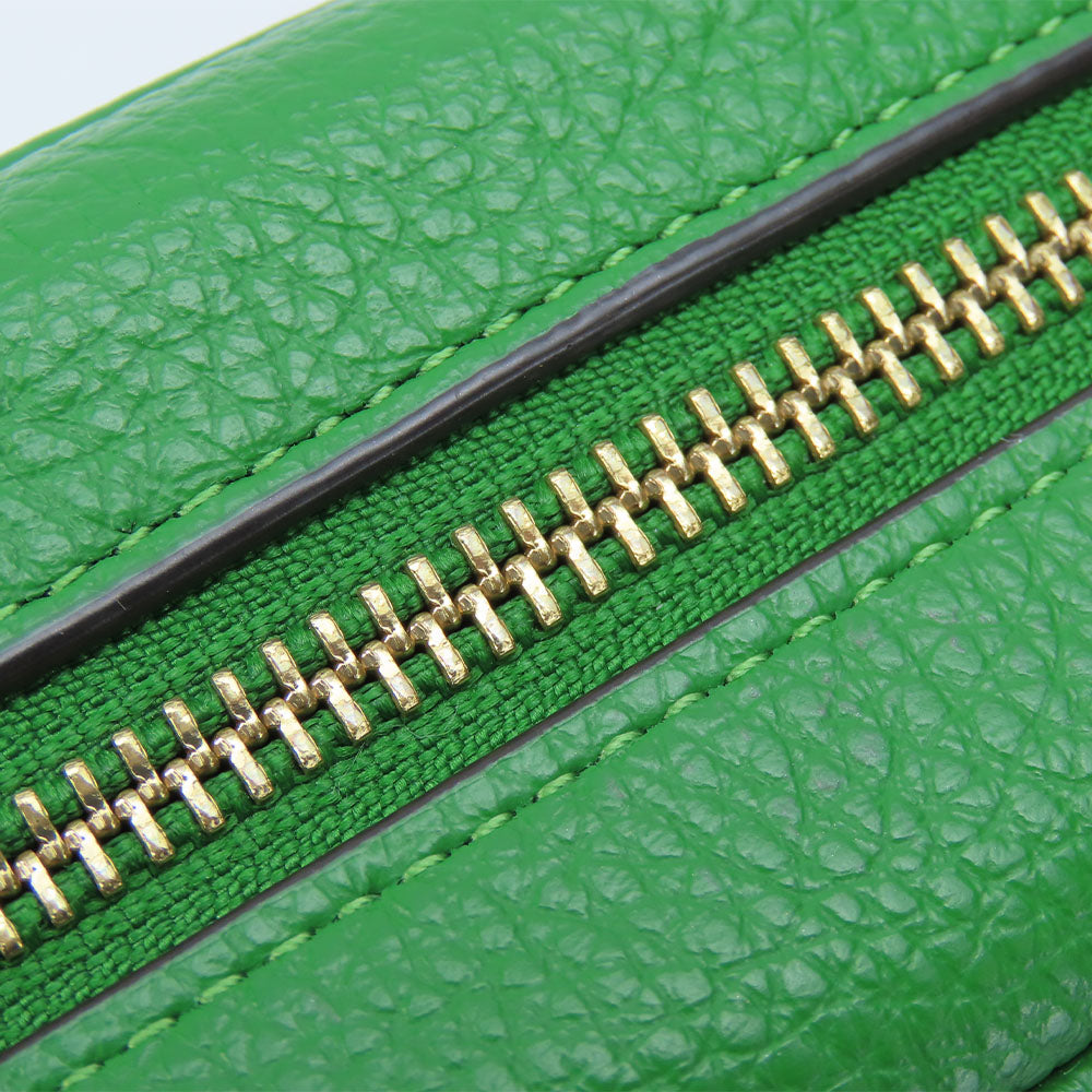 COACH Shoulder Bag CA207 leather green Camera bag Jamie Women Used Authentic