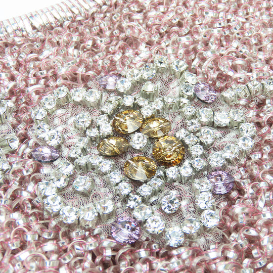 ANTEPRIMA Handbag PVC, Rhinestone pink wire Women Used Authentic