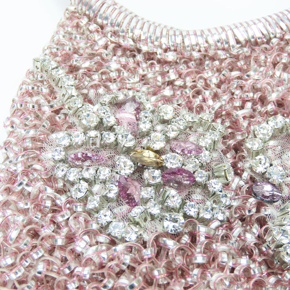 ANTEPRIMA Handbag PVC, Rhinestone pink wire Women Used Authentic