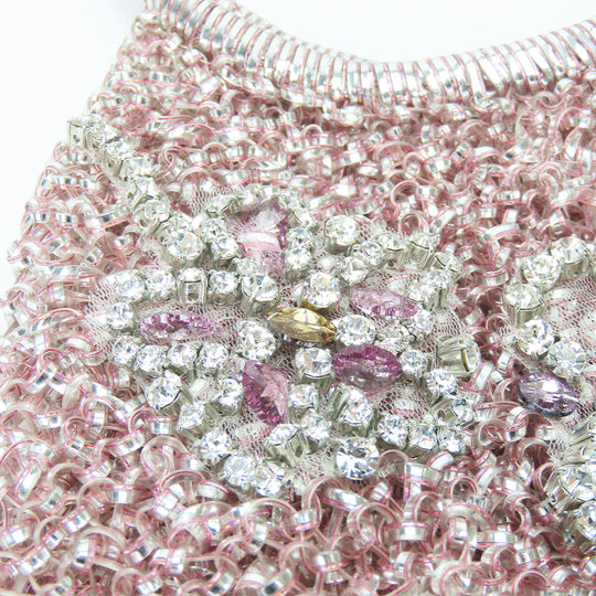 ANTEPRIMA Handbag PVC, Rhinestone pink wire Women Used Authentic