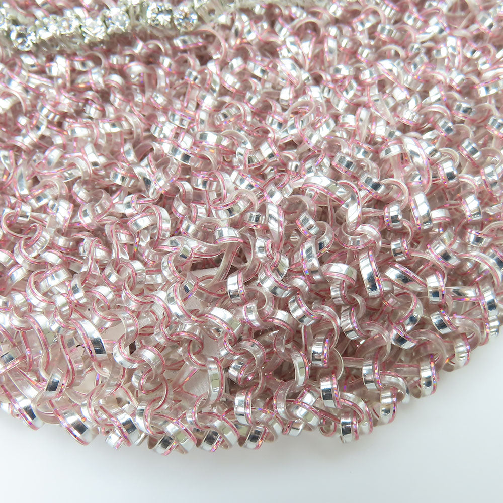 ANTEPRIMA Handbag PVC, Rhinestone pink wire Women Used Authentic