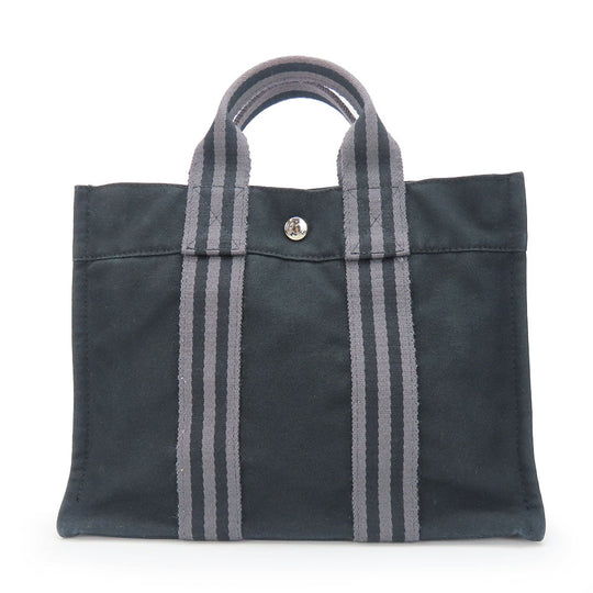 HERMES Handbag cotton black Fool ToePM unisex(Unisex) Used Authentic