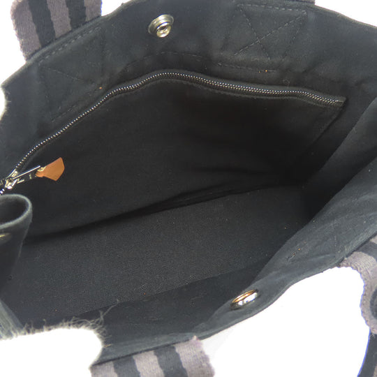 HERMES Handbag cotton black Fool ToePM unisex(Unisex) Used Authentic