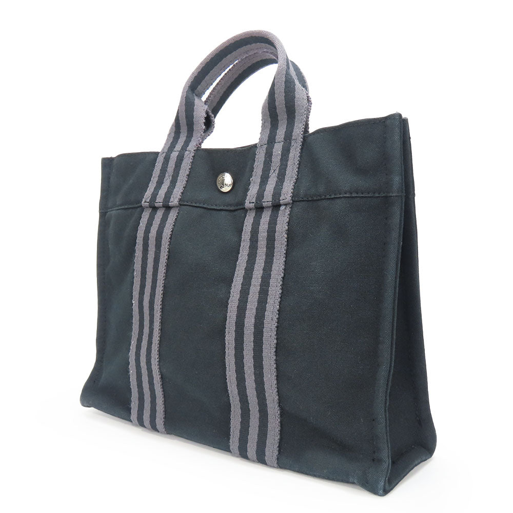 HERMES Handbag cotton black Fool ToePM unisex(Unisex) Used Authentic