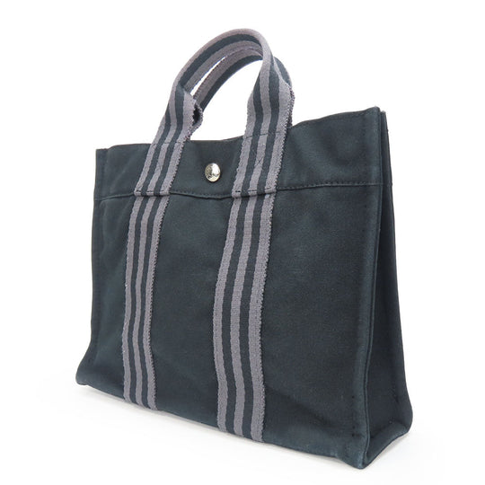 HERMES Handbag cotton black Fool ToePM unisex(Unisex) Used Authentic
