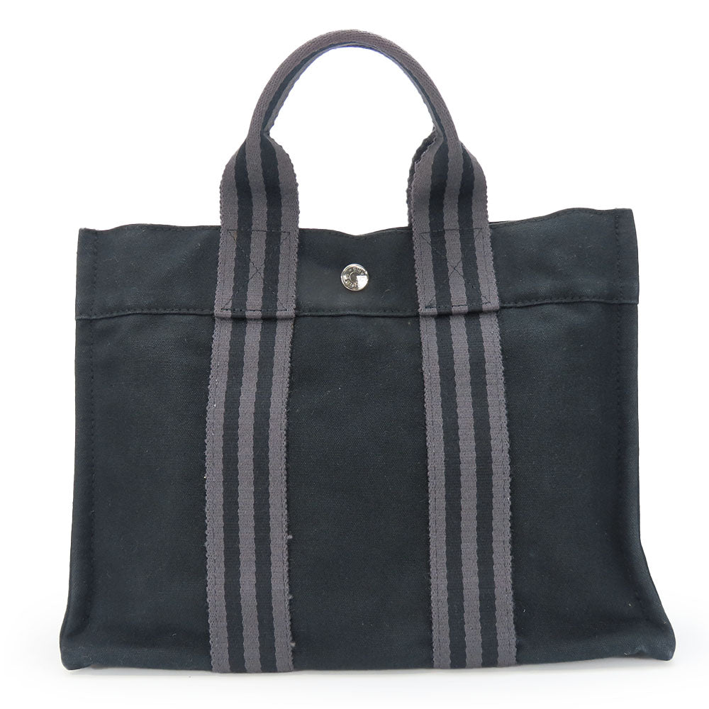 HERMES Handbag cotton black Fool ToePM unisex(Unisex) Used Authentic