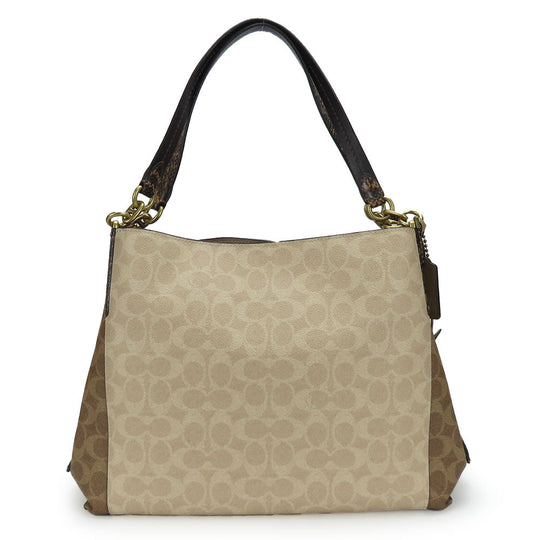 COACH Tote Bag 89077 leather beige Women Used Authentic