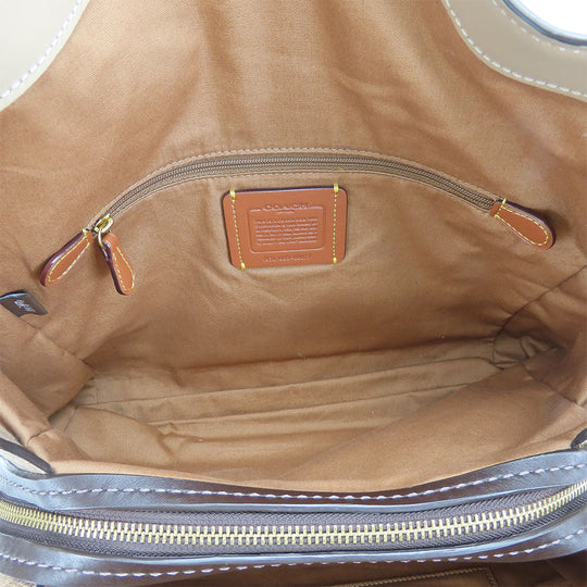 COACH Tote Bag 89077 leather beige Women Used Authentic