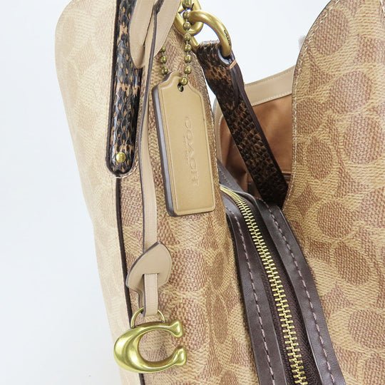 COACH Tote Bag 89077 leather beige Women Used Authentic