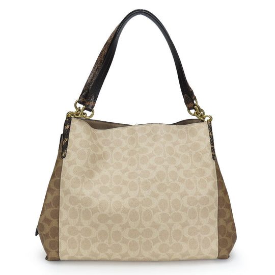 COACH Tote Bag 89077 leather beige Women Used Authentic