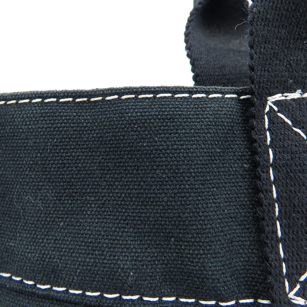 HERMES Tote Bag canvas black DeauvillePM Women Used Authentic