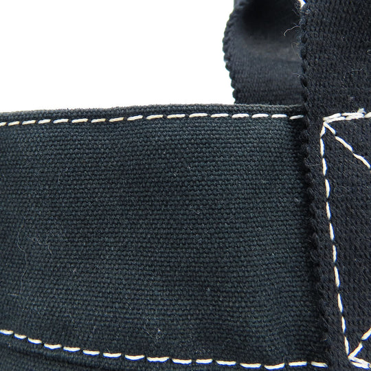 HERMES Tote Bag canvas black DeauvillePM Women Used Authentic