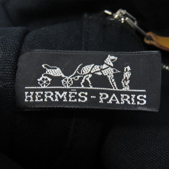 HERMES Tote Bag canvas black DeauvillePM Women Used Authentic