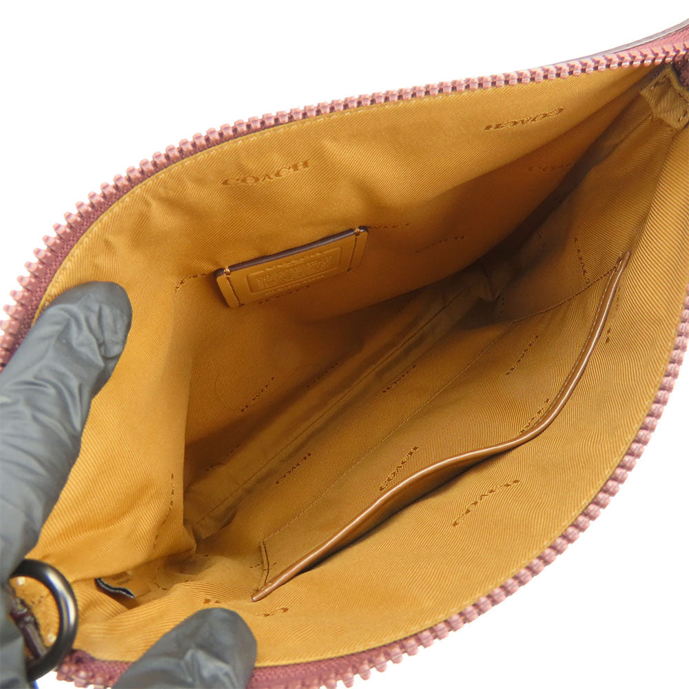 COACH Shoulder Bag 89608 PVC, Leather Brown Horse and carriage Women Used Authentic