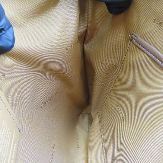 COACH Shoulder Bag 89608 PVC, Leather Brown Horse and carriage Women Used Authentic