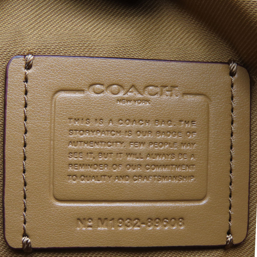 COACH Shoulder Bag 89608 PVC, Leather Brown Horse and carriage Women Used Authentic