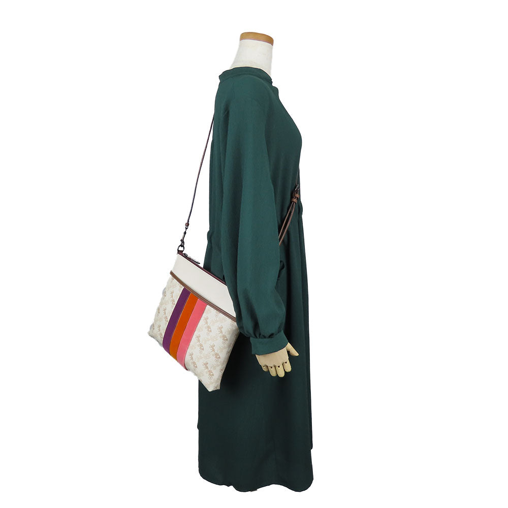 COACH Shoulder Bag 89608 PVC, Leather Brown Horse and carriage Women Used Authentic